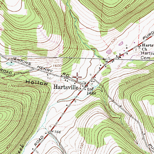 Topographic Map of Webb Hollow, NY