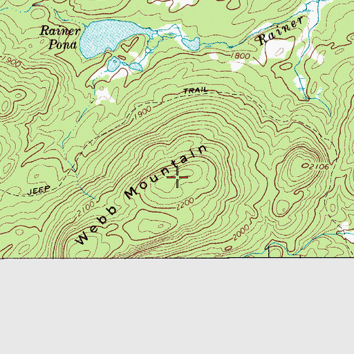 Topographic Map of Webb Mountain, NY