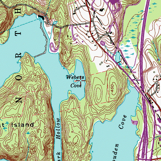Topographic Map of Webers Cove, NY