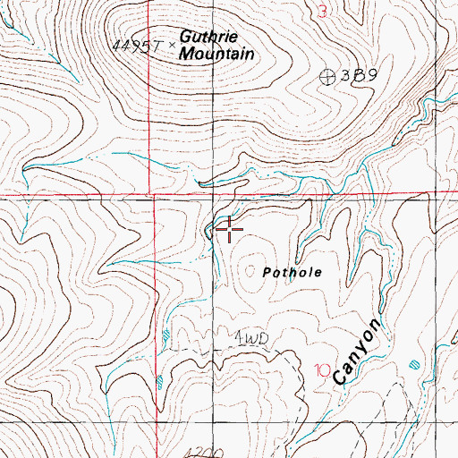 Topographic Map of Pothole, AZ