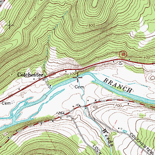 Topographic Map of Weeds Brook, NY