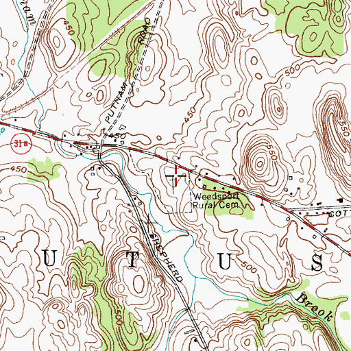 Topographic Map of Weedsport Rural Cemetery, NY