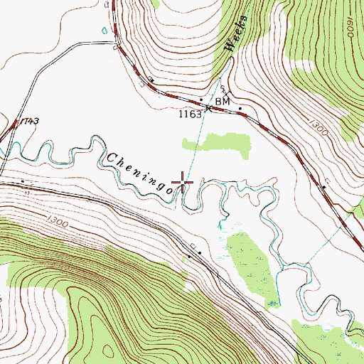 Topographic Map of Weeks Brook, NY