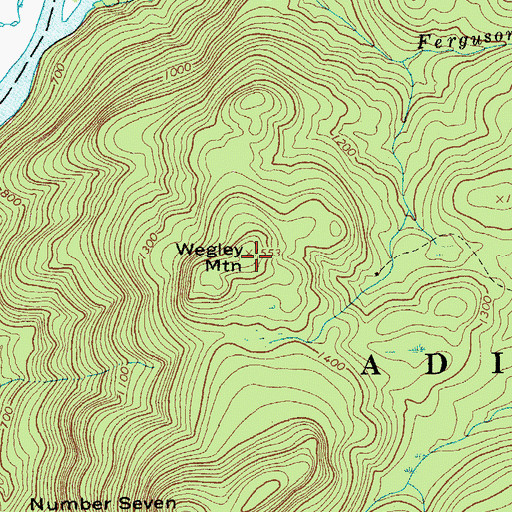 Topographic Map of Wegley Mountain, NY