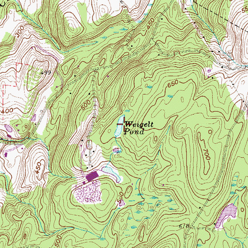 Topographic Map of Weigelt Pond, NY