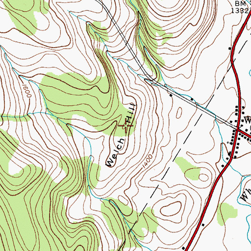 Topographic Map of Welch Hill, NY