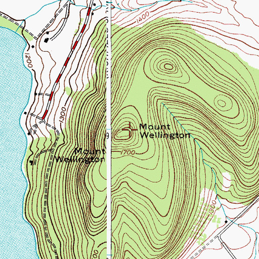Topographic Map of Mount Wellington, NY