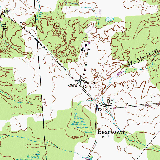 Topographic Map of Welsh Cemetery, NY