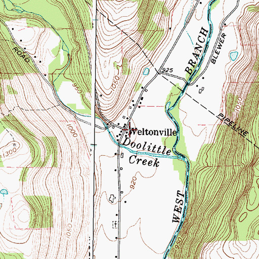Topographic Map of Weltonville, NY