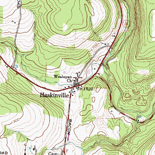 Topographic Map of Haskinville Wesleyan Church, NY