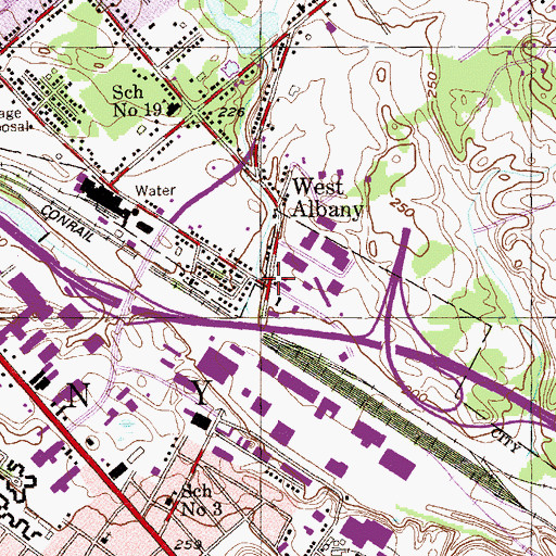 Topographic Map of West Albany, NY