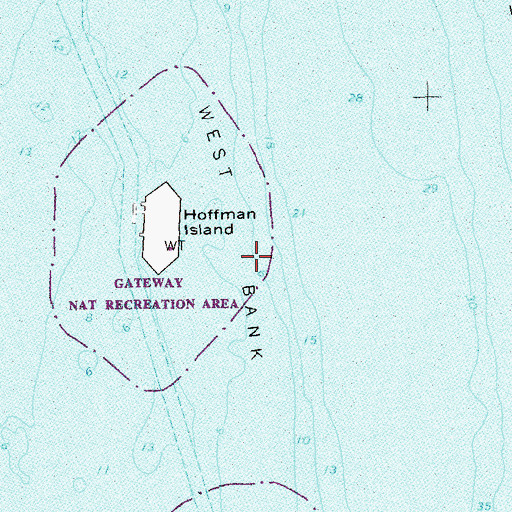 Topographic Map of West Bank, NY