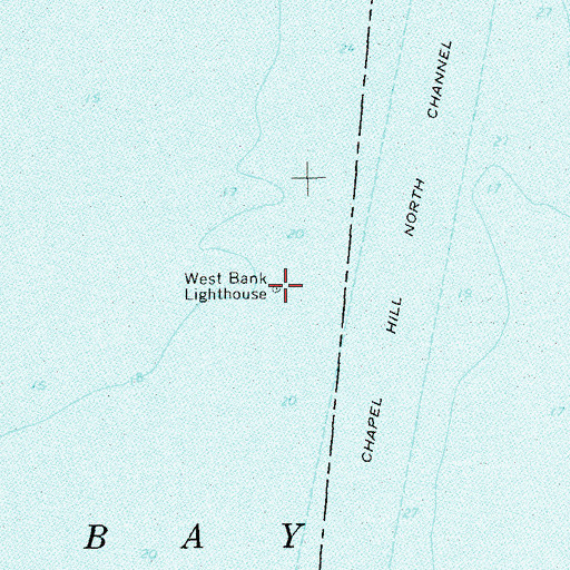 Topographic Map of West Bank Lighthouse, NY