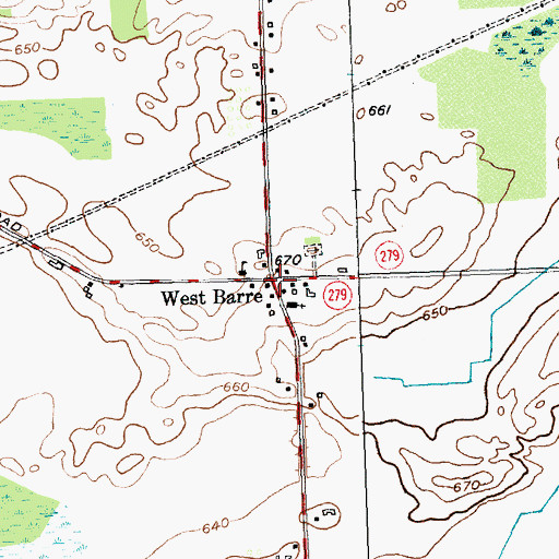 Topographic Map of West Barre, NY