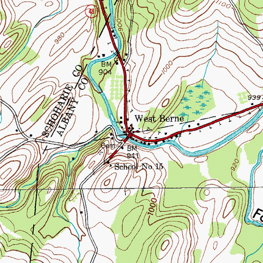 Topographic Map of West Berne, NY