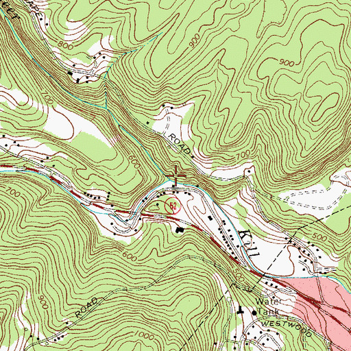 Topographic Map of West Branch Beer Kill, NY