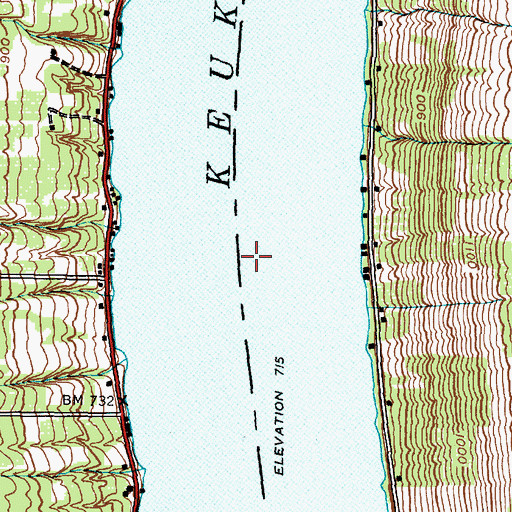 Topographic Map of West Branch Keuka Lake, NY