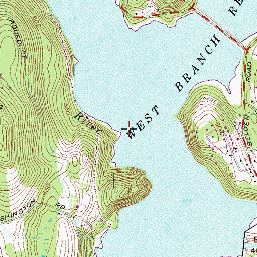 Topographic Map of West Branch Reservoir, NY