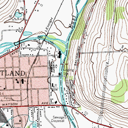 Topographic Map of West Branch Tioughnioga River, NY