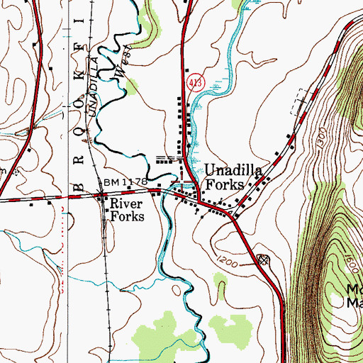 Topographic Map of West Branch Unadilla River, NY