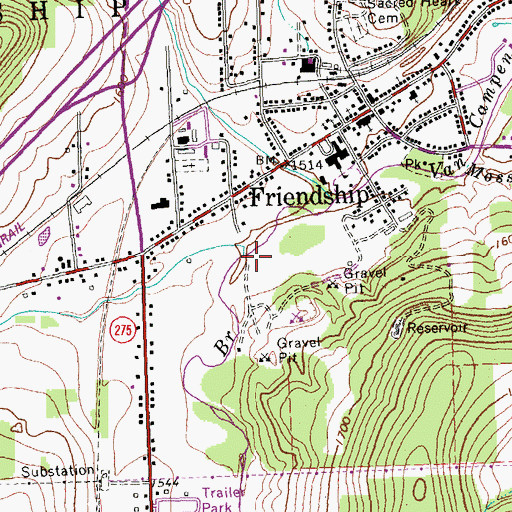 Topographic Map of West Branch Van Campen Creek, NY