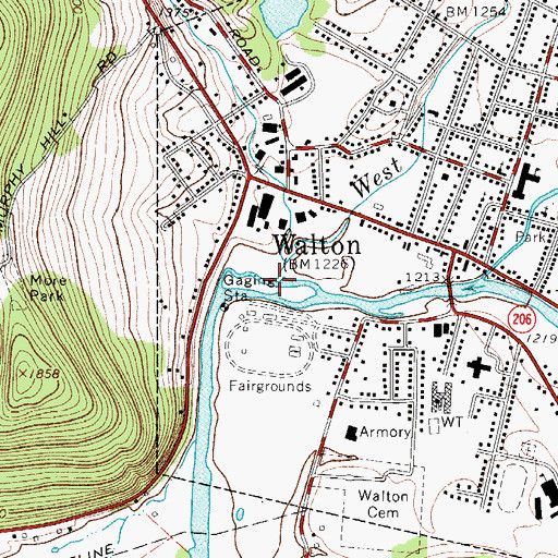 Topographic Map of West Brook, NY
