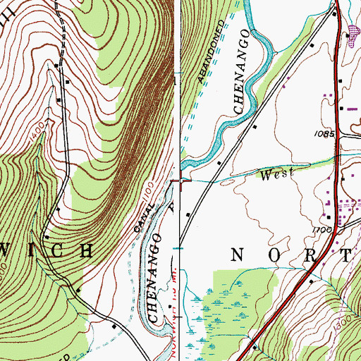 Topographic Map of West Brook, NY