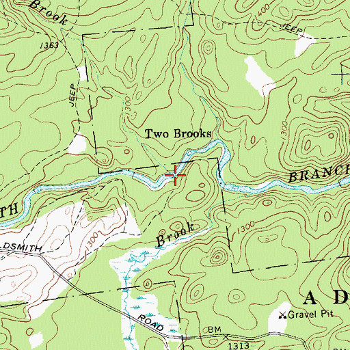 Topographic Map of West Brook, NY