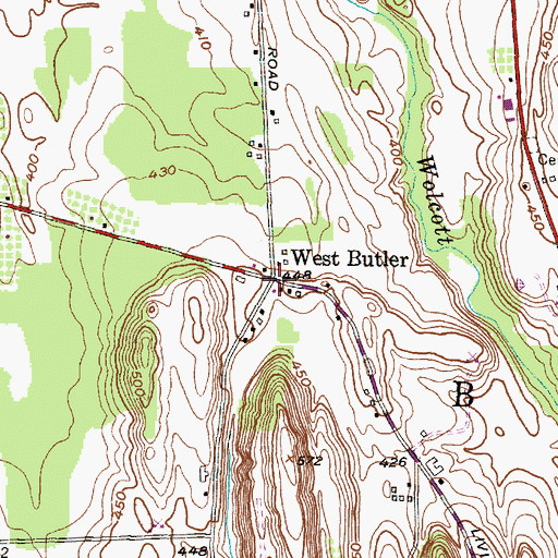 Topographic Map of West Butler, NY