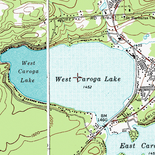 Topographic Map of West Caroga Lake, NY