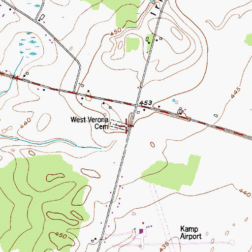 Topographic Map of West Cemetery, NY
