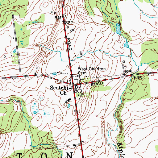 Topographic Map of West Charlton Cemetery, NY