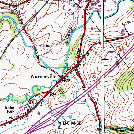Topographic Map of West Creek, NY