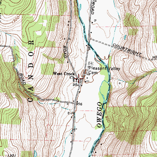 Topographic Map of West Creek Church, NY