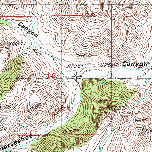 Topographic Map of North Fork Canyon, AZ
