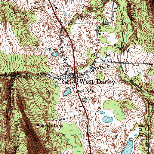 Topographic Map of West Danby, NY