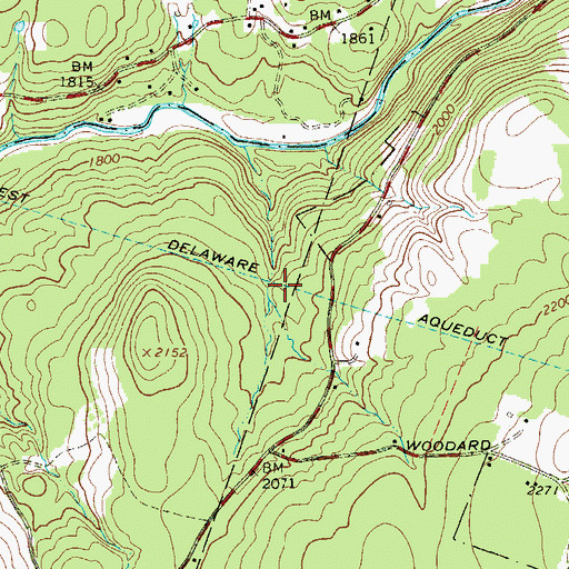 Topographic Map of West Delaware Aqueduct, NY