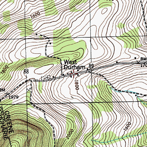 Topographic Map of West Durham, NY