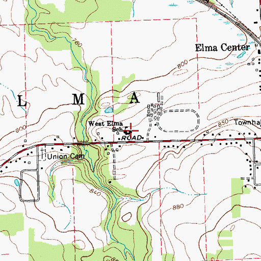 Topographic Map of Elma Primary School, NY