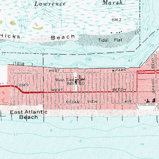 Topographic Map of West Elementary School, NY