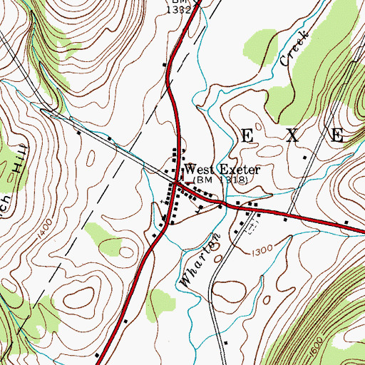 Topographic Map of West Exeter, NY