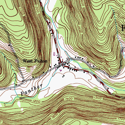 Topographic Map of West Fulton, NY