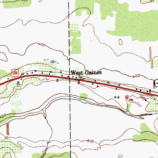 Topographic Map of West Gaines, NY