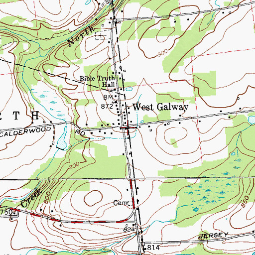 Topographic Map of West Galway, NY