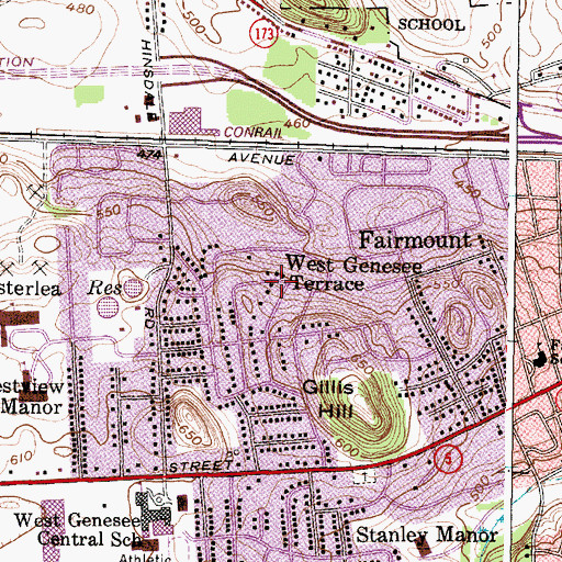 Topographic Map of West Genesee Terrace, NY
