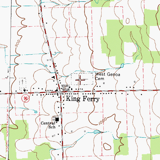 Topographic Map of West Genoa Cemetery, NY