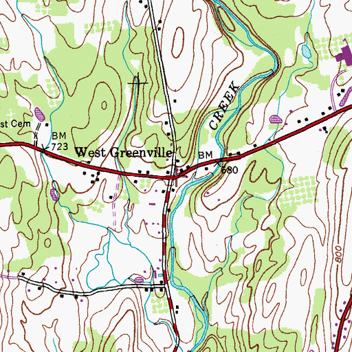 Topographic Map of West Greenville, NY