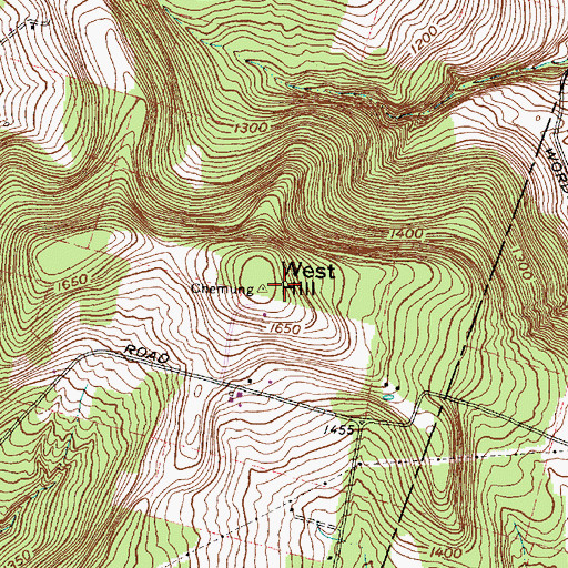Topographic Map of West Hill, NY