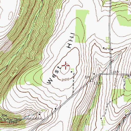 Topographic Map of West Hill, NY