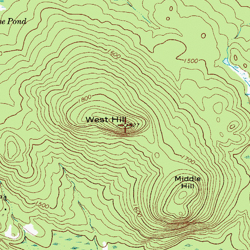 Topographic Map of West Hill, NY